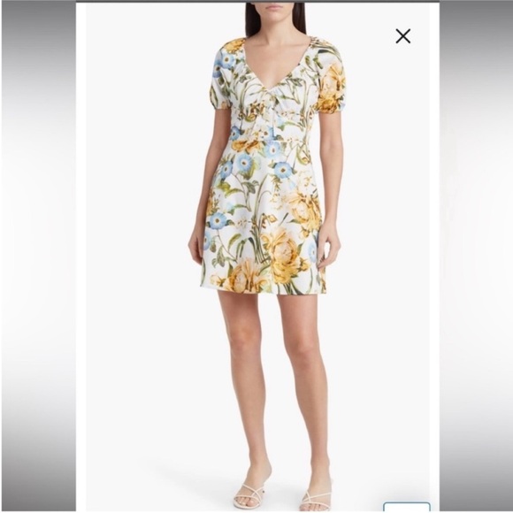 NWT Favorite Daughter Beloved Floral Stretch Cotton Short Sleeve Minidress Sz 8 - Picture 1 of 5